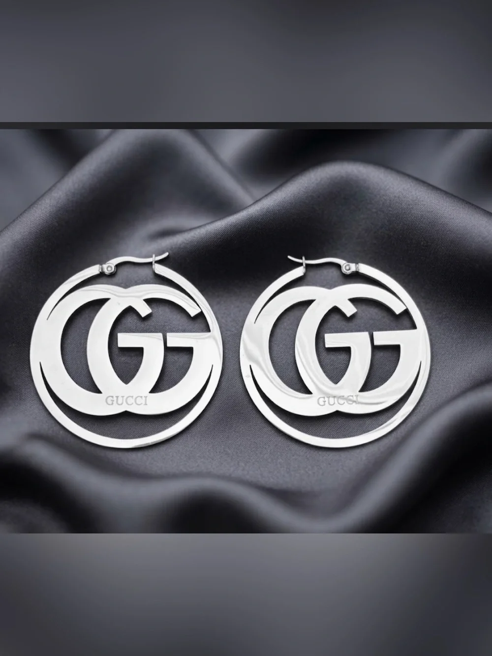 Brand New Silver Double G Hoop Earrings